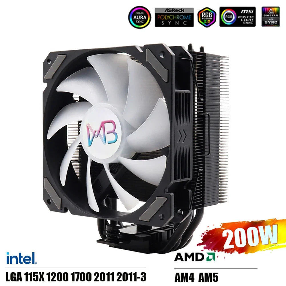 4 Heat Pipes CPU Cooler PWM 4PIN 120mm Fan Radiator for Intel LGA 1150 1151 1155 1200 1700 2011 AMD AM4 ARGB Refrigerador De