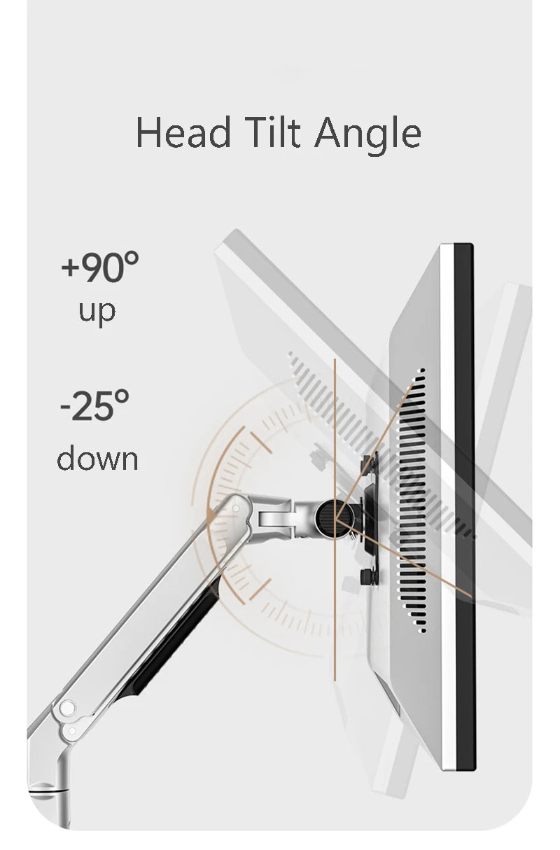 V63W / XSJ8013W Wall Mount Aluminum Ultra Long Mechanical Spring Arm Monitor Support Full Motion Monitor Holder Mount Bracket