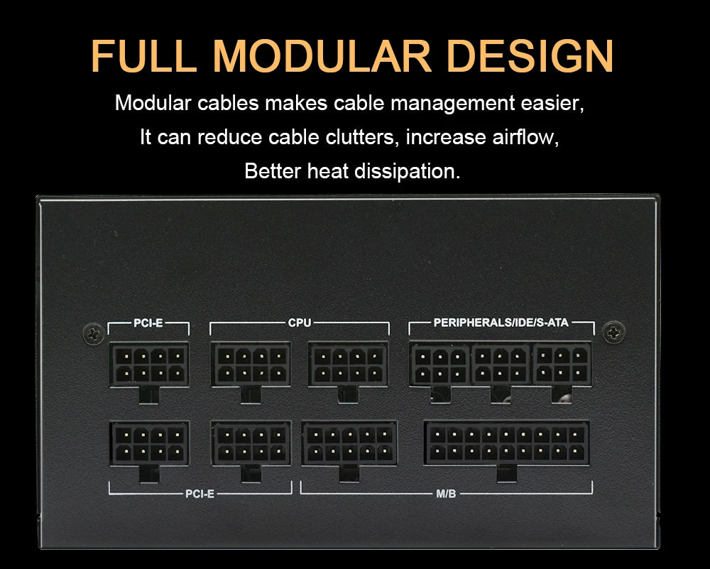 Full Modular ATX 850W 80Plus Gold 20+4Pin 12V Professional E-Sports Video Game Computer PSU For PC Desktop Power Supply