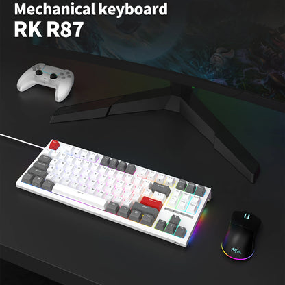 RK R87 Brazilian Portuguese Mechanical Keyboard 87 Keys RGB Backlit Hot-Swappable Gaming Keyboard PBT Keycaps RK ROYAL KLUDGE