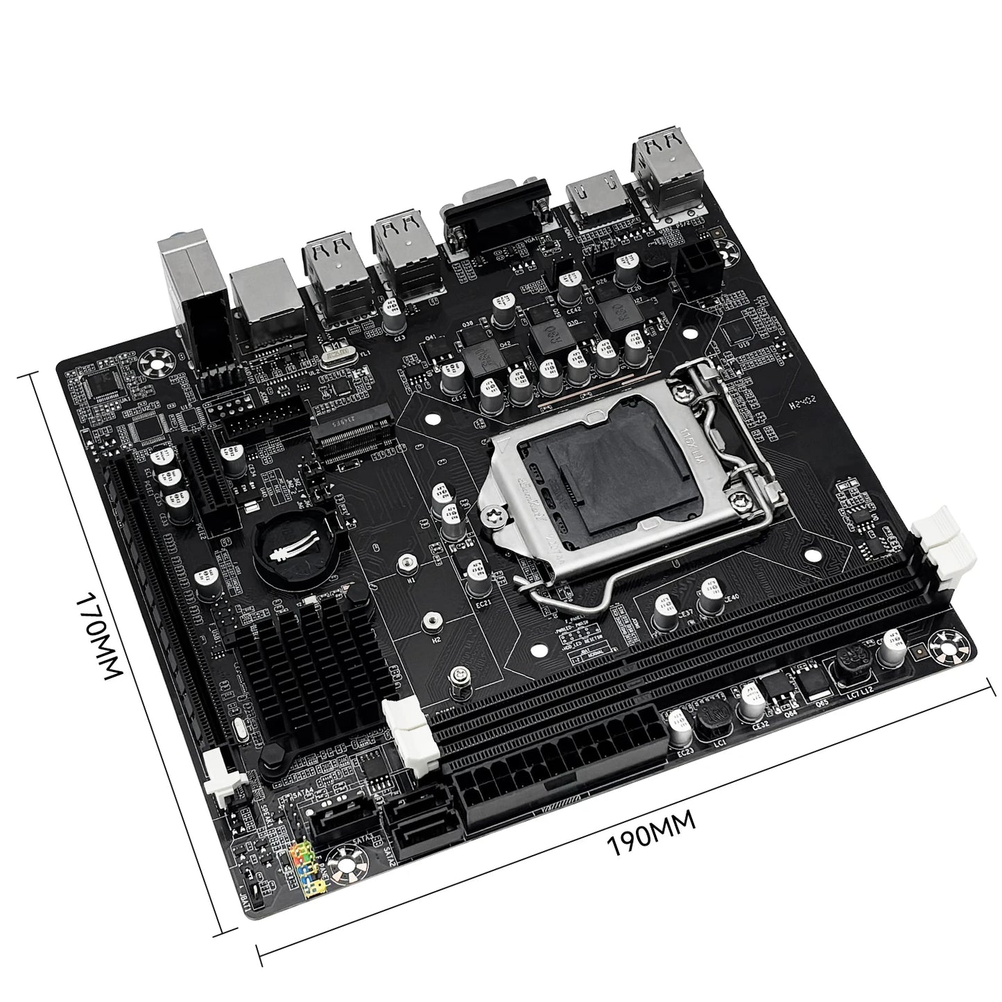 MACHINIST H61 Motherboard M.2 NVME PCIEx16 DVI Supports Dual-channel DDR3 RAM Intel Core 2/3 Gen CPU LGA1155 for Desktop PC