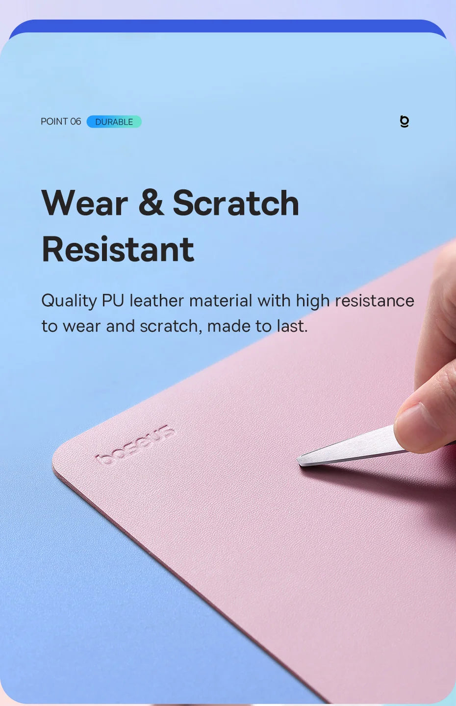 Baseus Mouse Pad PU Leather 26*21cm Waterproof Mousepad Non-Slip Desk Mat PC Gamer Desktop Computer Accessories Mice Mouse Pads