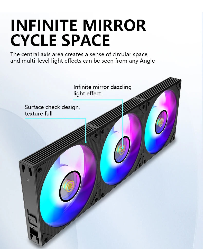 Wovibo Wireless Splicing 120mm Uni Fan Cabless Cooling Fans Cooler PWM 4PIN 5V ARGB RGB PC Computer Case Fans 12cm