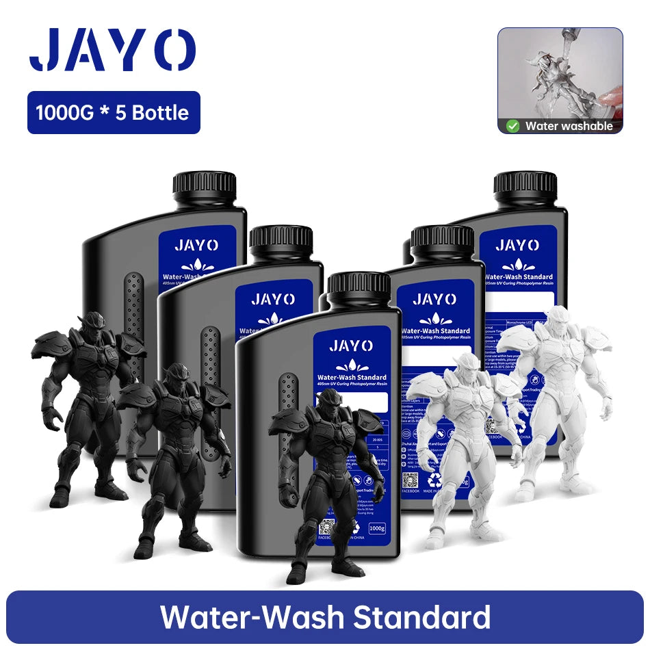 JAYO Water Washable Resin For 3D Printer 405nm UV Resin Water-Wash 3D Printer Resin For DLP LCD Printer 3D Printing Material