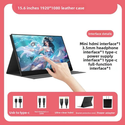 15.6" FHD IPS Portable Touch Monitor, USB-C Plug & Play Second Screen for Laptop/Mobile/Switch/PS5/Xbox, for Gaming & Office