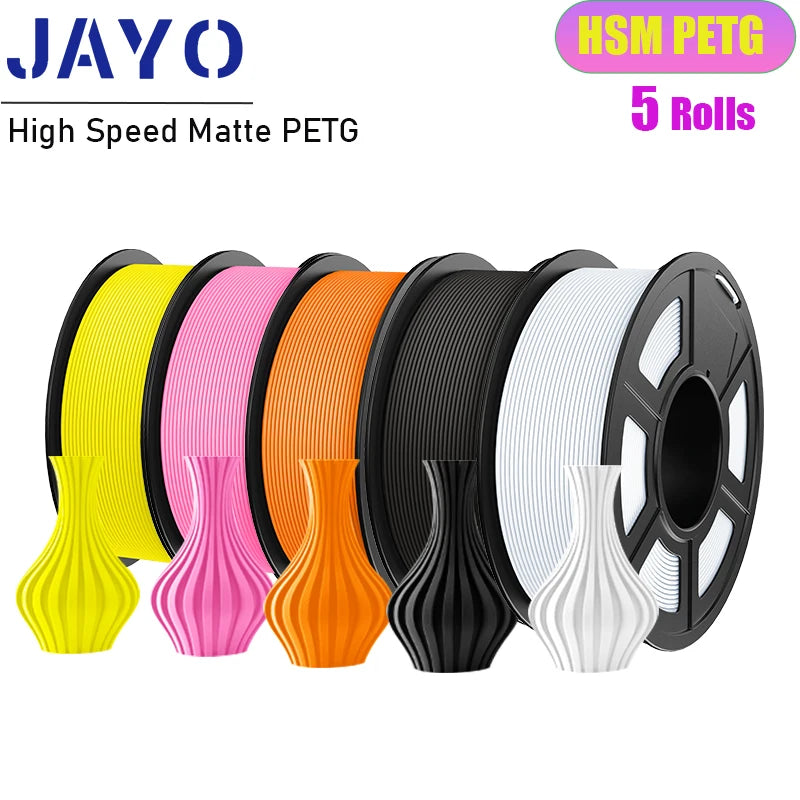 JAYO 5Rolls PLA/PLA Plus/petg/ABS/TPU/PLA meta/PLAYG/HS-PLA 3D Printer Filament 1.75mm FDM 3D Printer Materials for 3D Printer