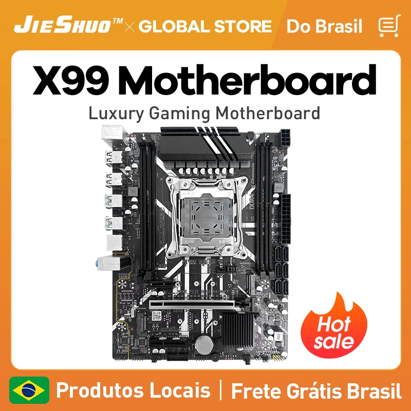 JIESHUO NEW X99 Gaming Motherboard USB3.0 Dual Channel DDR4 Memory PCIEx16 LGA2011-3 Support M.2 NVME for Computer Components