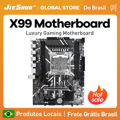 JIESHUO NEW X99 Gaming Motherboard USB3.0 Dual Channel DDR4 Memory PCIEx16 LGA2011-3 Support M.2 NVME for Computer Components