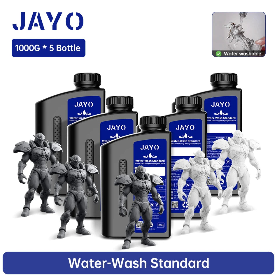 JAYO Water Washable Resin For 3D Printer 405nm UV Resin Water-Wash 3D Printer Resin For DLP LCD Printer 3D Printing Material