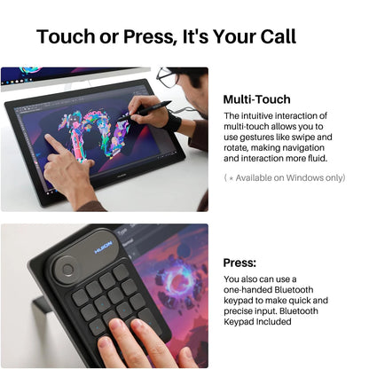 Huion Kamvas Pro 19 Graphics Tablet 4K Touch Screen Monitor Paper Texture Glass Drawing with PenTech 4.0 Stylus 16384 Pressure
