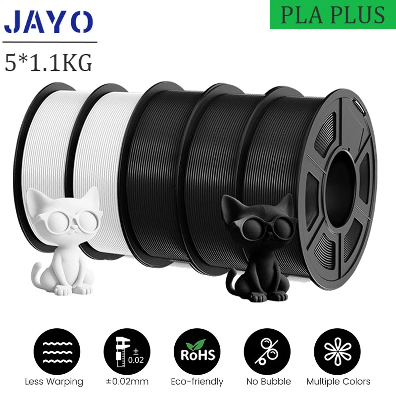 JAYO 5Rolls PLA/PLA Plus/petg/ABS/TPU/PLA meta/PLAYG/HS-PLA 3D Printer Filament 1.75mm FDM 3D Printer Materials for 3D Printer