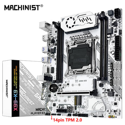 MACHINIST X99 K9 Motherboard C612 Chip Supports TPM 2.0 LGA 2011-3 CPU Four Channel DDR4 RAM PCIE3.0 USB3.0 for Desktop Host