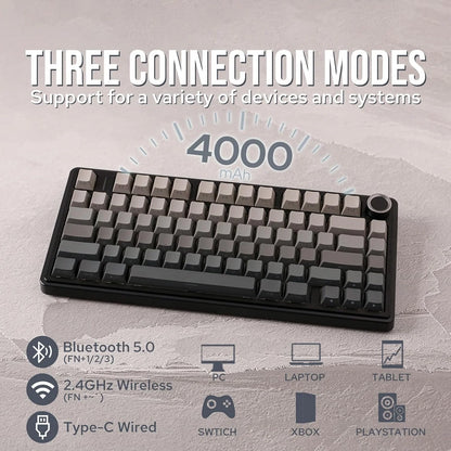AULA F75 Wireless Mechanical Keyboard Hotswap Gasket Gaming Keyboard 75% Layout for PC for Laptop