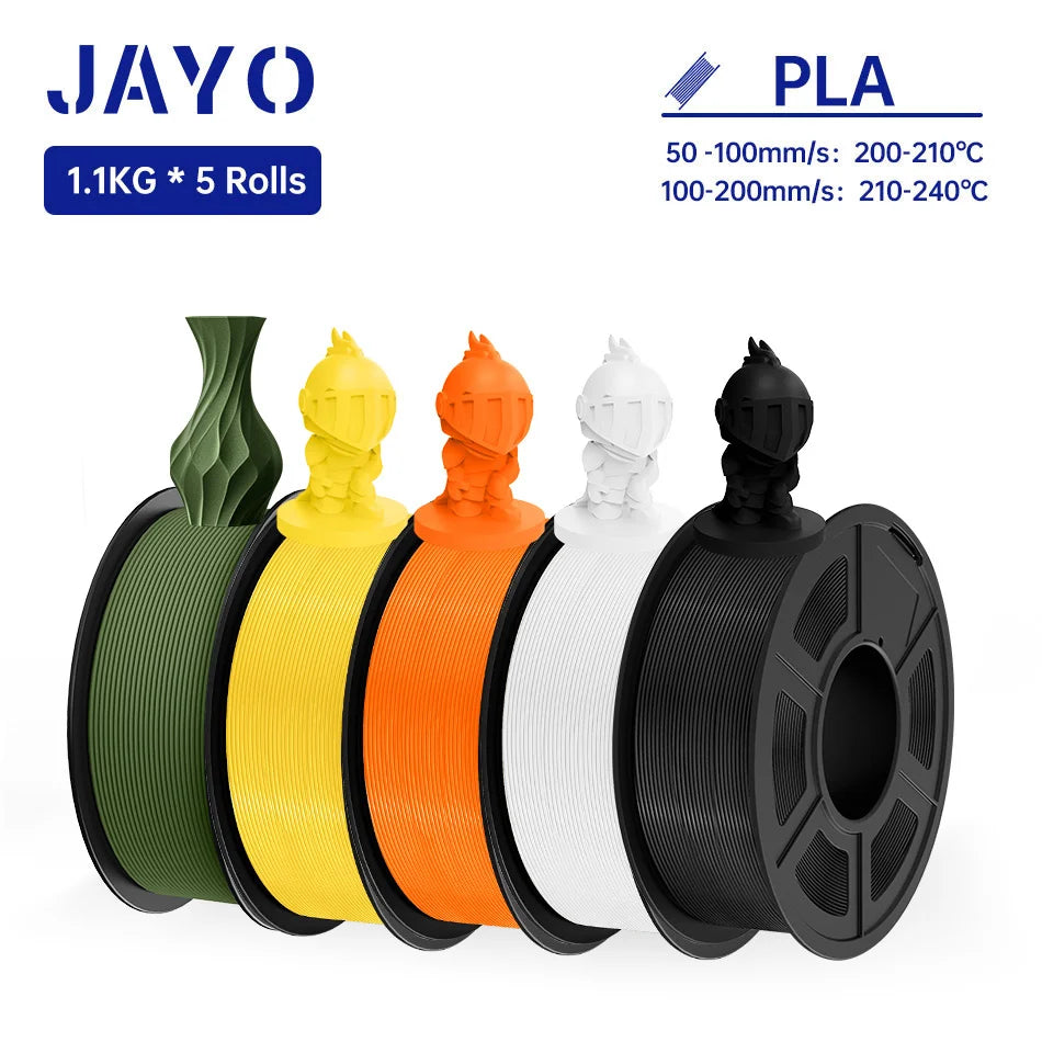 JAYO PLA Filament 1.75MM 5 Rolls/set 3D Printer Filament PLA For FDM 3D Printers Neatly Wound 3D Printing Filament Macaron Color