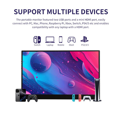 Wireless Portable Monitor 15.6 Inch 1080P FHD Ultra Slim Display WiFi