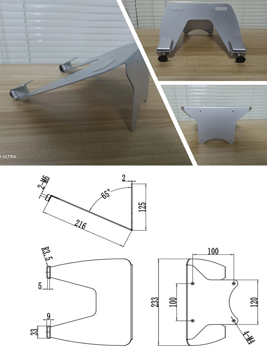 XSJ8010 10-17 inch Laptop Tray Fits VESA 75*75mm and 100*100mm Laptop Support Holder Balck Silver Grey