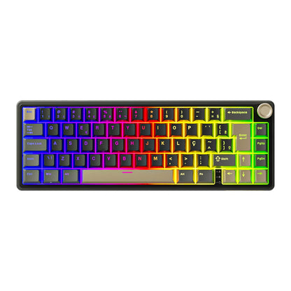 RK R65 Brazilian Portuguese Mechanical keyboard 66Keys Gasket RGB Backlit Hot-swappable Gamer keyboard Brazil RK Royal Kludge