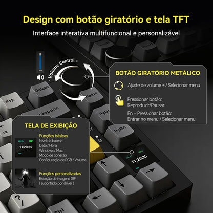 AJAZZ AK820 / AK820 Pro Free shipping for local shipments from Brazil Mechanical Keyboard 82 Keys Gamer Keyboard for Laptop PC