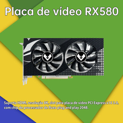 SOYO Graphics Cards AMD Radeon RX580 2048SP 8G GDDR5 256bit DVI DP Video Gaming Card Desktop Computer components GPU RX 580