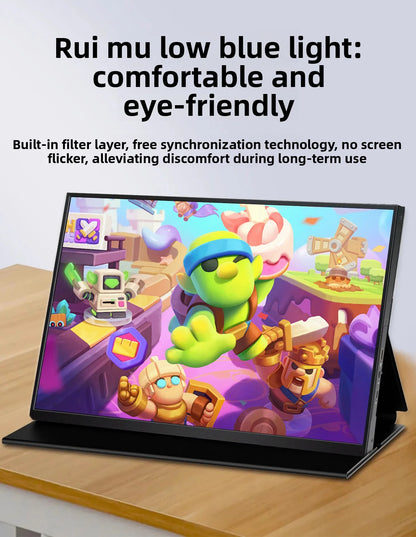 15.6" FHD IPS Portable Touch Monitor, USB-C Plug & Play Second Screen for Laptop/Mobile/Switch/PS5/Xbox, for Gaming & Office