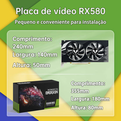 SOYO Graphics Cards AMD Radeon RX580 2048SP 8G GDDR5 256bit DVI DP Video Gaming Card Desktop Computer components GPU RX 580