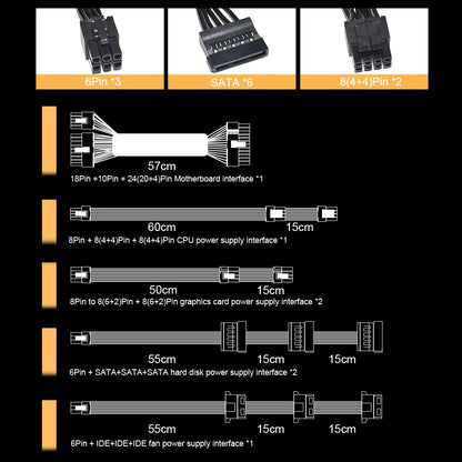Full Modular ATX 850W 80Plus Gold 20+4Pin 12V Professional E-Sports Video Game Computer PSU For PC Desktop Power Supply