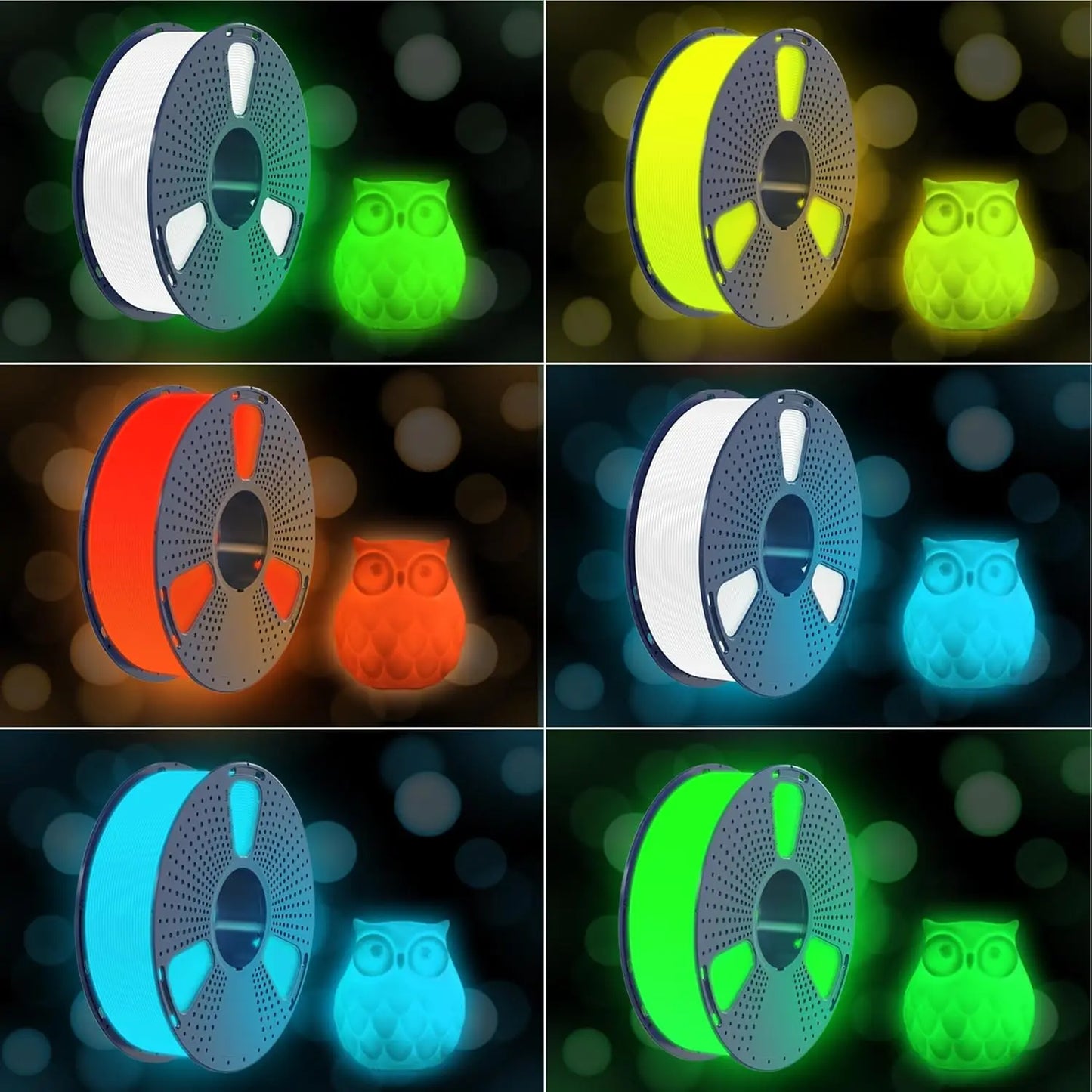 SUNLU 1KG Glow in The Dark PETG Filament Neatly Wound Luminous PETG Filament 1.75mm 1000g 3D Filament Fit Most FDM 3D Printers