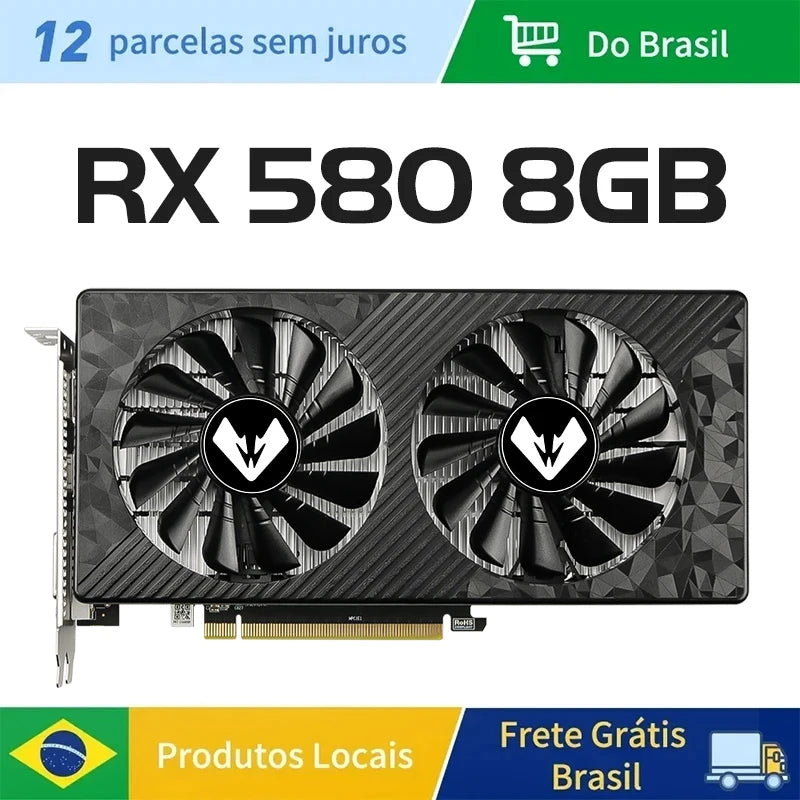 SOYO AMD Radeon RX580 8G Graphics Card GDDR5 Video Card HDMI DP DVI PCIE3.0x16 Gaming GPU RX 580 Cards Computer components