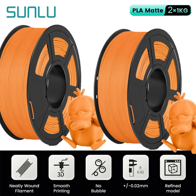 SUNLU Mix-Color 2Roll PLA/PLA Matte/Clear Filament 1.75mm 1kg Spool (2.2lbs) Neatly Wound Filament Fit Most FDM Printer