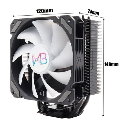 4 Heat Pipes CPU Cooler PWM 4PIN 120mm Fan Radiator for Intel LGA 1150 1151 1155 1200 1700 2011 AMD AM4 ARGB Refrigerador De