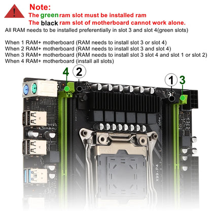 Kllisre X99 motherboard combo kit set LGA 2011-3 Xeon E5 2680 V3 CPU DDR4 32GB 2133MHz ECC Memory