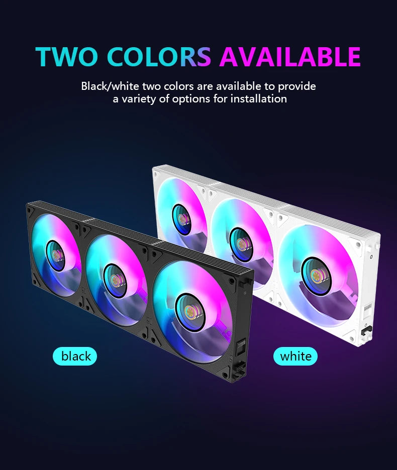 Wovibo Wireless Splicing 120mm Uni Fan Cabless Cooling Fans Cooler PWM 4PIN 5V ARGB RGB PC Computer Case Fans 12cm
