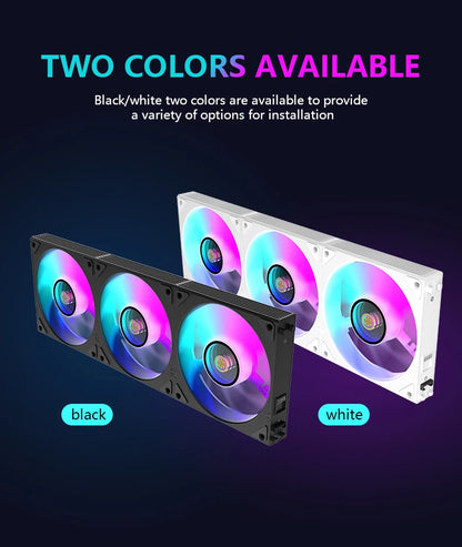Wovibo Wireless Splicing 120mm Uni Fan Cabless Cooling Fans Cooler PWM 4PIN 5V ARGB RGB PC Computer Case Fans 12cm