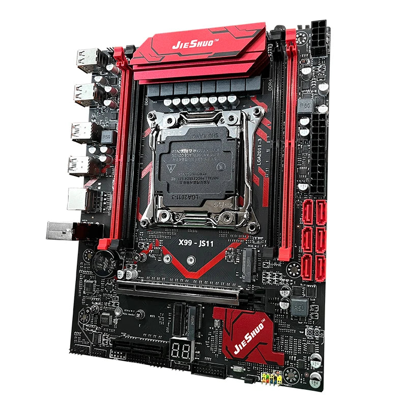 JIESHUO X99-JS11 Motherboard Set with Intel Xeon E5 2682 V4 CPU & Four-channel DDR4 16G  2133MHz RAM for Gaming Computer