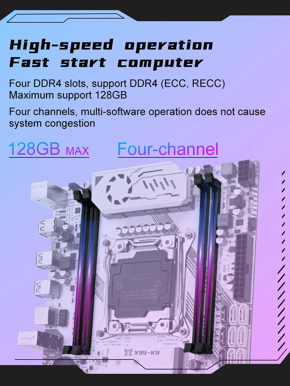 MACHINIST X99 K9 Motherboard C612 Chip Supports TPM 2.0 LGA 2011-3 CPU Four Channel DDR4 RAM PCIE3.0 USB3.0 for Desktop Host