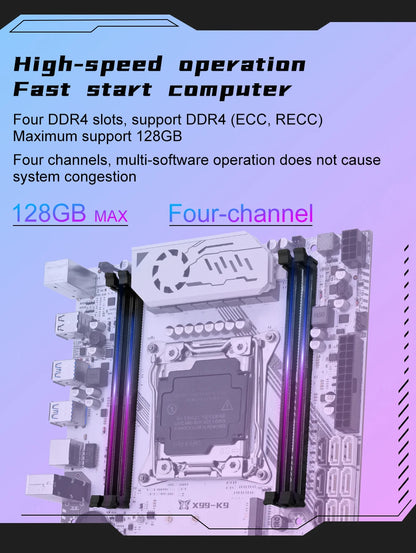MACHINIST X99 K9 Motherboard C612 Chip Supports TPM 2.0 LGA 2011-3 CPU Four Channel DDR4 RAM PCIE3.0 USB3.0 for Desktop Host