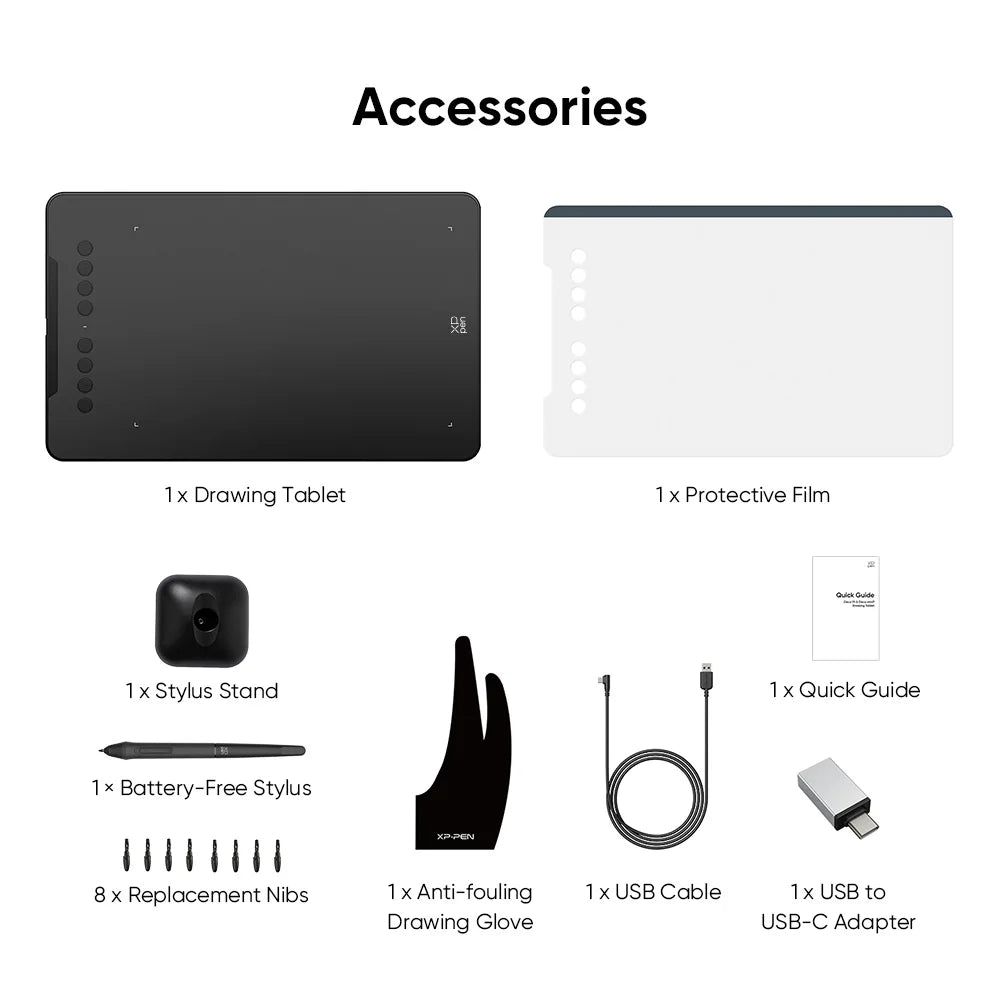 XPPen Deco 01 V3 Graphics Tablet 10*6 Inch for Web Conferencing Broadcasting Distance Learning Education Online Meeting Drawing