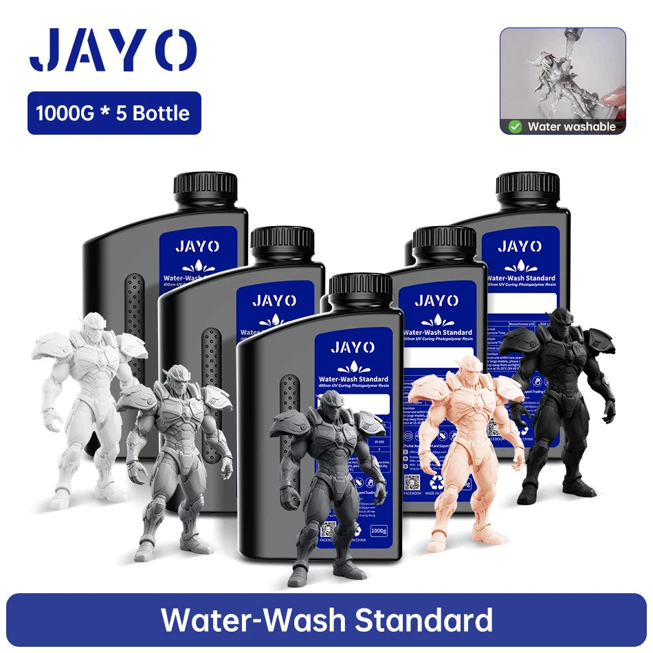 JAYO Water Washable Resin For 3D Printer 405nm UV Resin Water-Wash 3D Printer Resin For DLP LCD Printer 3D Printing Material