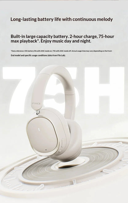 Fiio Eh13 Headphones Over Ear Gaming Bluetooth Dynamic Anc Noise Reduction Ldac Hifi Audio Long Battery Life Wireless Headset