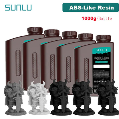 SUNLU 5KG ABS Like Resin 1000G/Bottle 405nm UV Curing Photopolymer Rapid 3D Resin for 2K 4K 6K 8K LCD/DLP/SLA 3D Printers
