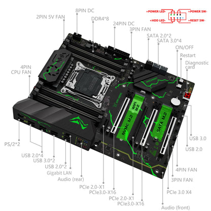 MACHINIST X99 Motherboard LGA 2011-3 Support Xeon E5 2667 V3 2697 V4 CPU Processor DDR4 ECC RAM NON-ECC Memory SSD M.2 ATX MR9S