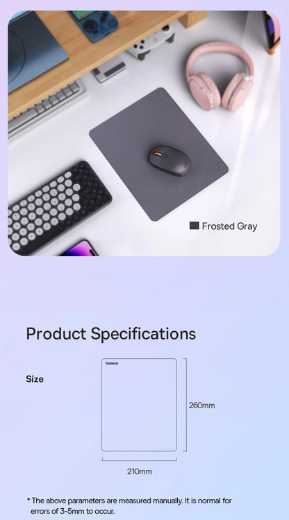 Baseus Mouse Pad PU Leather 26*21cm Waterproof Mousepad Non-Slip Desk Mat PC Gamer Desktop Computer Accessories Mice Mouse Pads