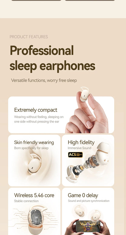 sem fio sono invisível fones de ouvido bluetooth5.4 jogos esporte alta fidelidade som estéreo música fones tws