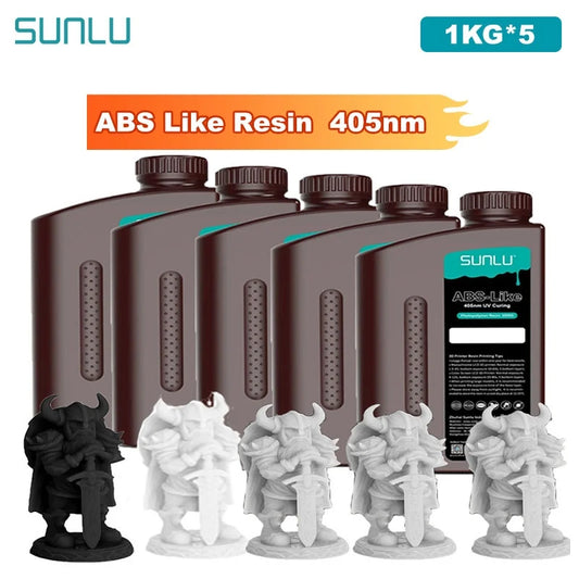 SUNLU 5KG ABS Like Resin 1000G/Bottle 405nm UV Curing Photopolymer Rapid 3D Resin for 2K 4K 6K 8K LCD/DLP/SLA 3D Printers