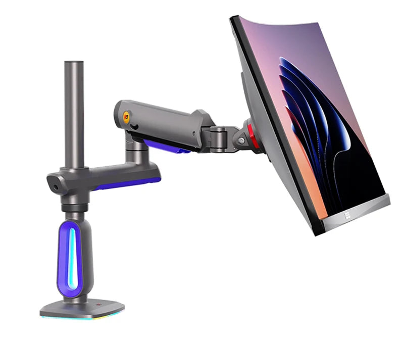 NB F7 E7 Gaming Monitor Arm 32-60 Inch Curved Arc Screen Desktop 2-20kgs Ultra Wide Monitor Holder Mount with RGB Light