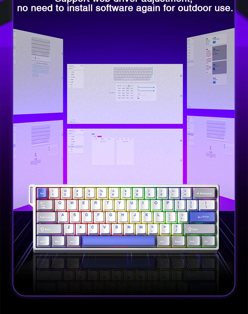 AULA WIN60 Magnetic Switch Keyboard Rapid Trigger 8K Return RGB Hotswap 60% Custom Gaming Keyboard