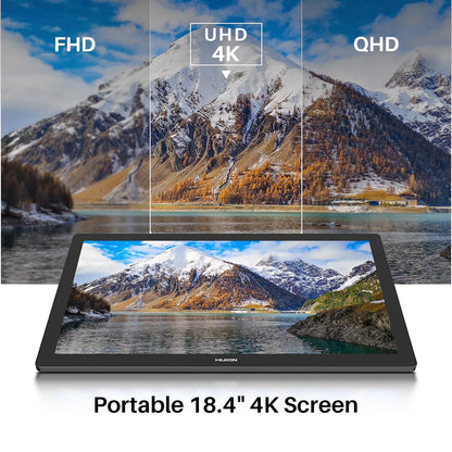Huion Kamvas Pro 19 Graphics Tablet 4K Touch Screen Monitor Paper Texture Glass Drawing with PenTech 4.0 Stylus 16384 Pressure