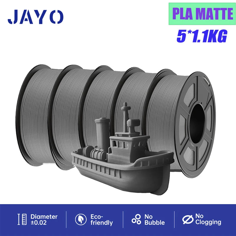 JAYO 5Rolls PLA/PLA Plus/petg/ABS/TPU/PLA meta/PLAYG/HS-PLA 3D Printer Filament 1.75mm FDM 3D Printer Materials for 3D Printer