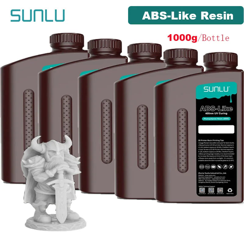SUNLU 5KG ABS Like Resin 1000G/Bottle 405nm UV Curing Photopolymer Rapid 3D Resin for 2K 4K 6K 8K LCD/DLP/SLA 3D Printers