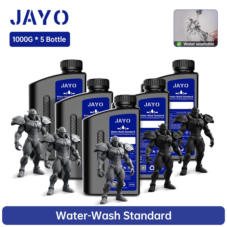 JAYO Water Washable Resin For 3D Printer 405nm UV Resin Water-Wash 3D Printer Resin For DLP LCD Printer 3D Printing Material